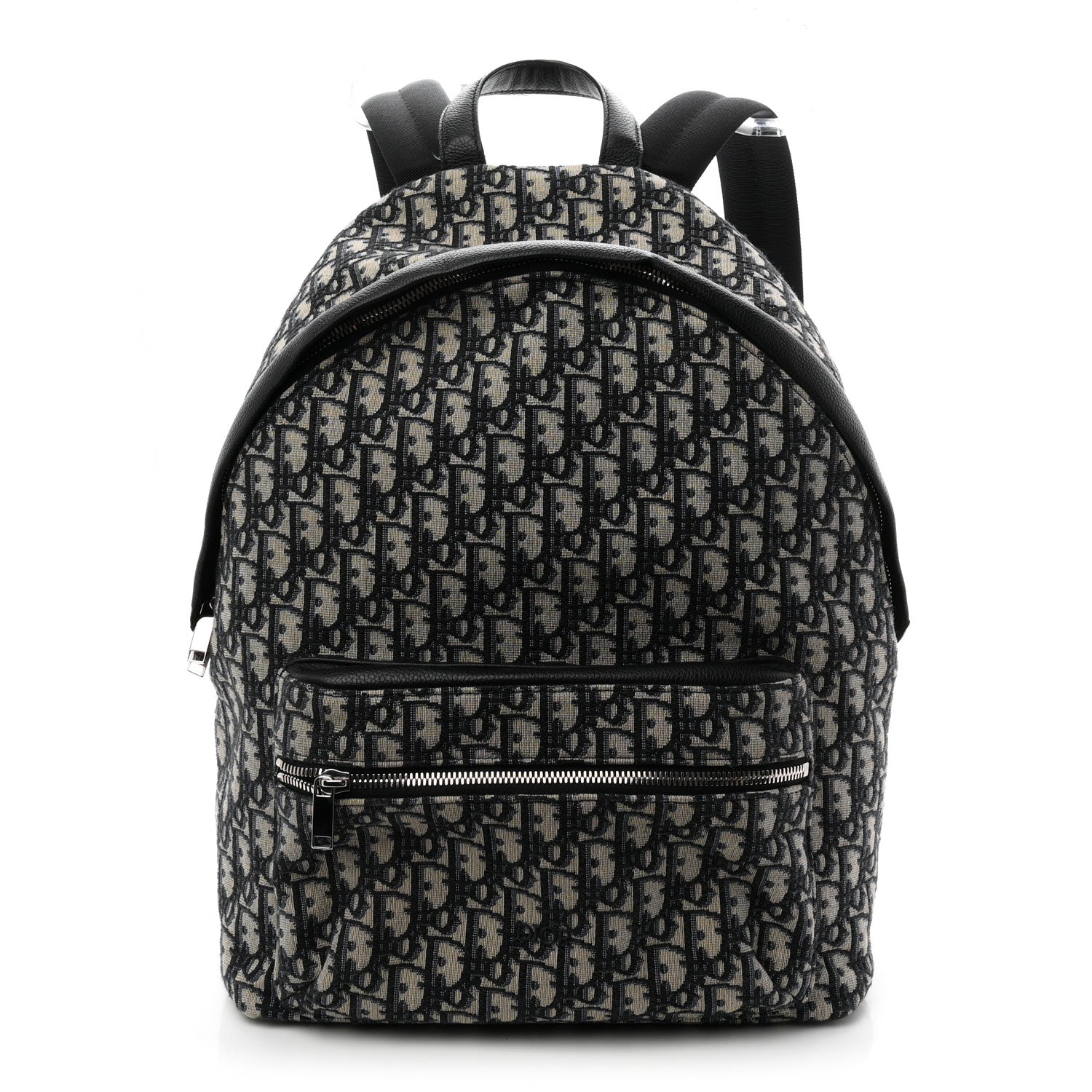 Oblique Calfskin Rider Backpack Beige Black