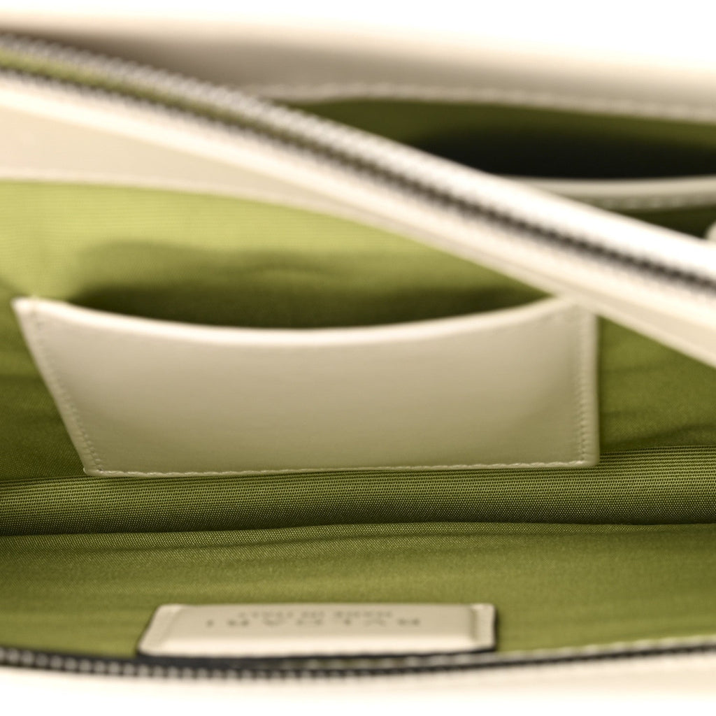 Calfskin Woven Chain Serpenti Forever Crossbody Bag White