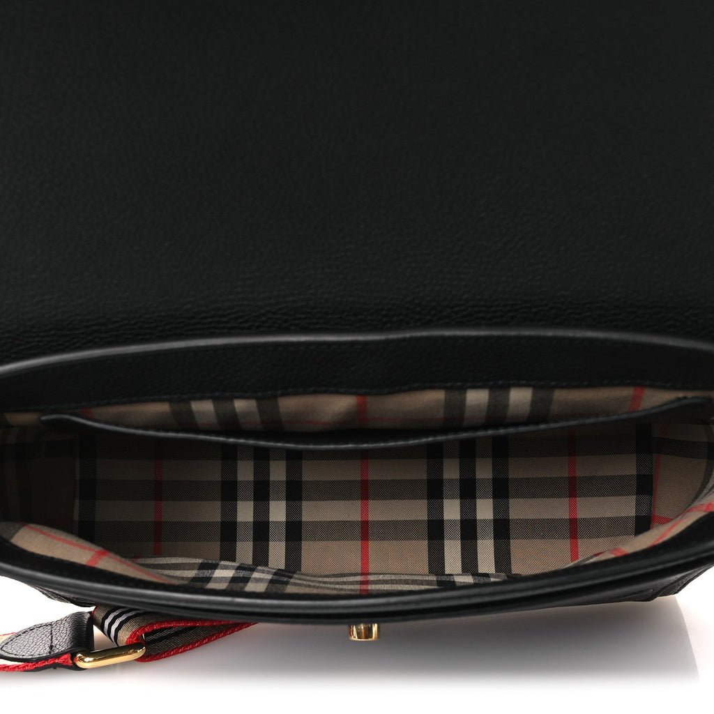 Grainy Calfskin Note Crossbody Bag Black