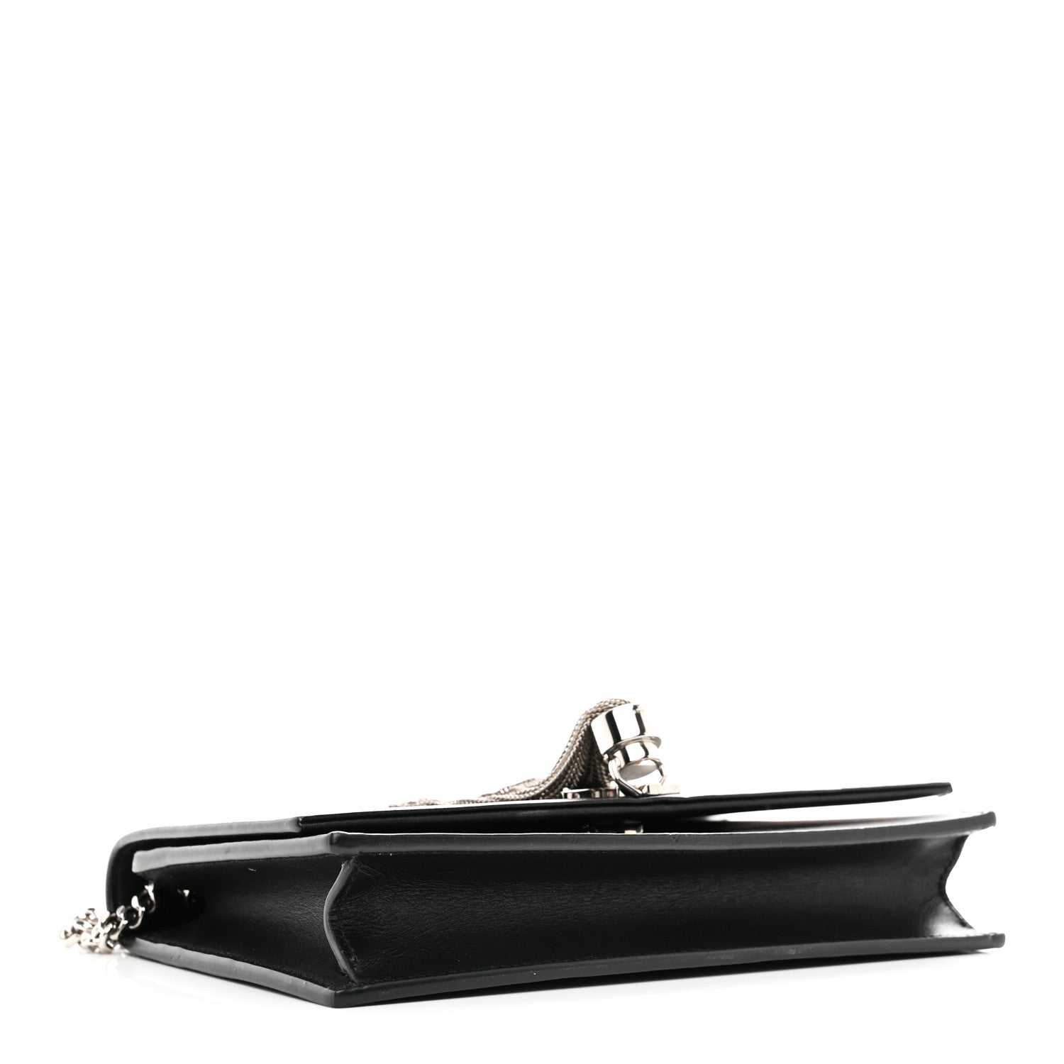 Smooth Calfskin Classic Monogram Kate Tassel Chain Wallet Black