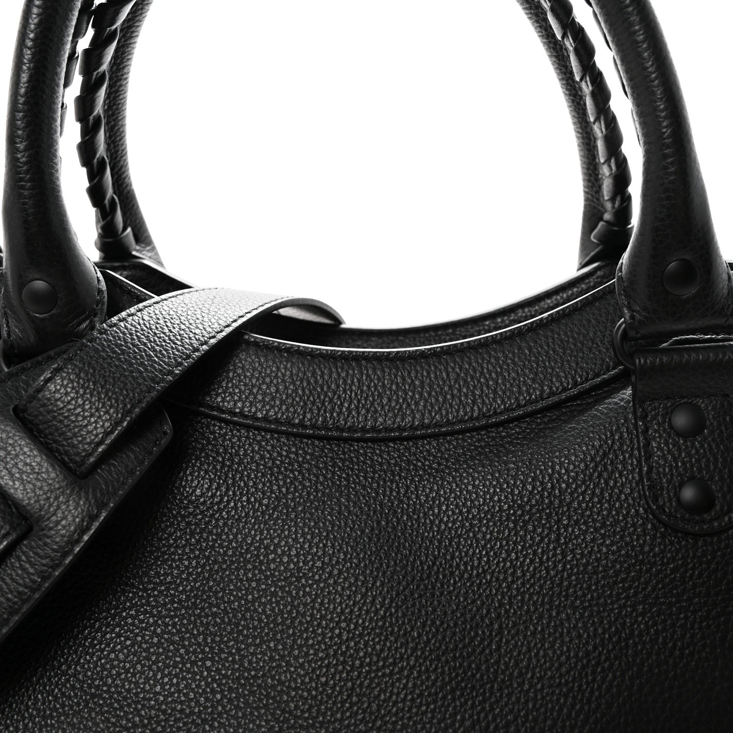 Grained Calfskin Neo Classic Black Hardware Medium City Black