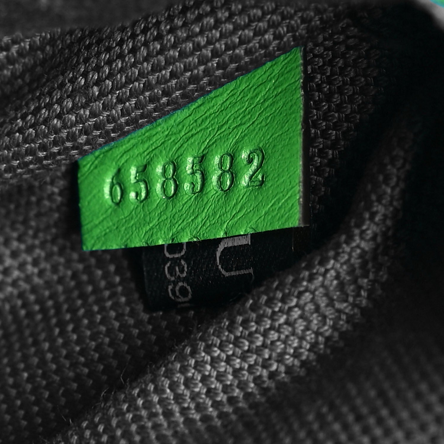 Calfskin GG Tennis Bi-Color Embossed Belt Bag Joy Green Joy Blue