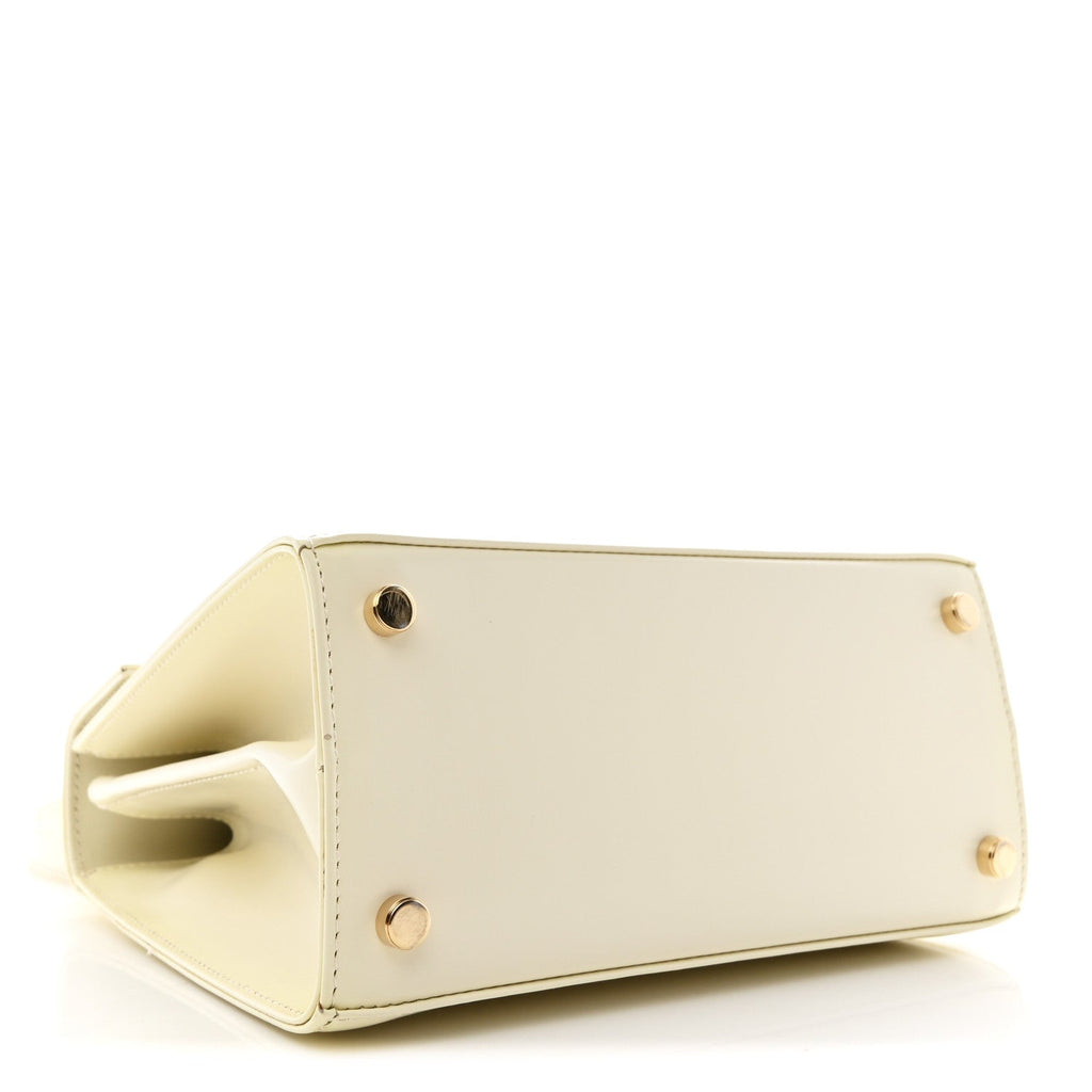 Brushed Off Calfskin Small Iconic Top Handle Bag Magnolia