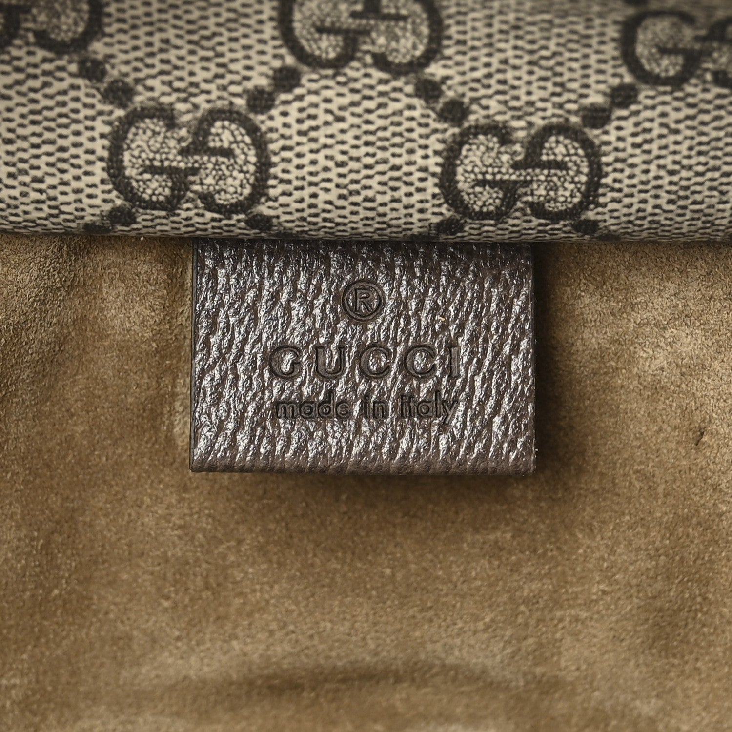 Tender GG Supreme Monogram Textured Dollar Calfskin Web Medium Jackie 1961 Crossbody Bag Beige Ebony New Acero