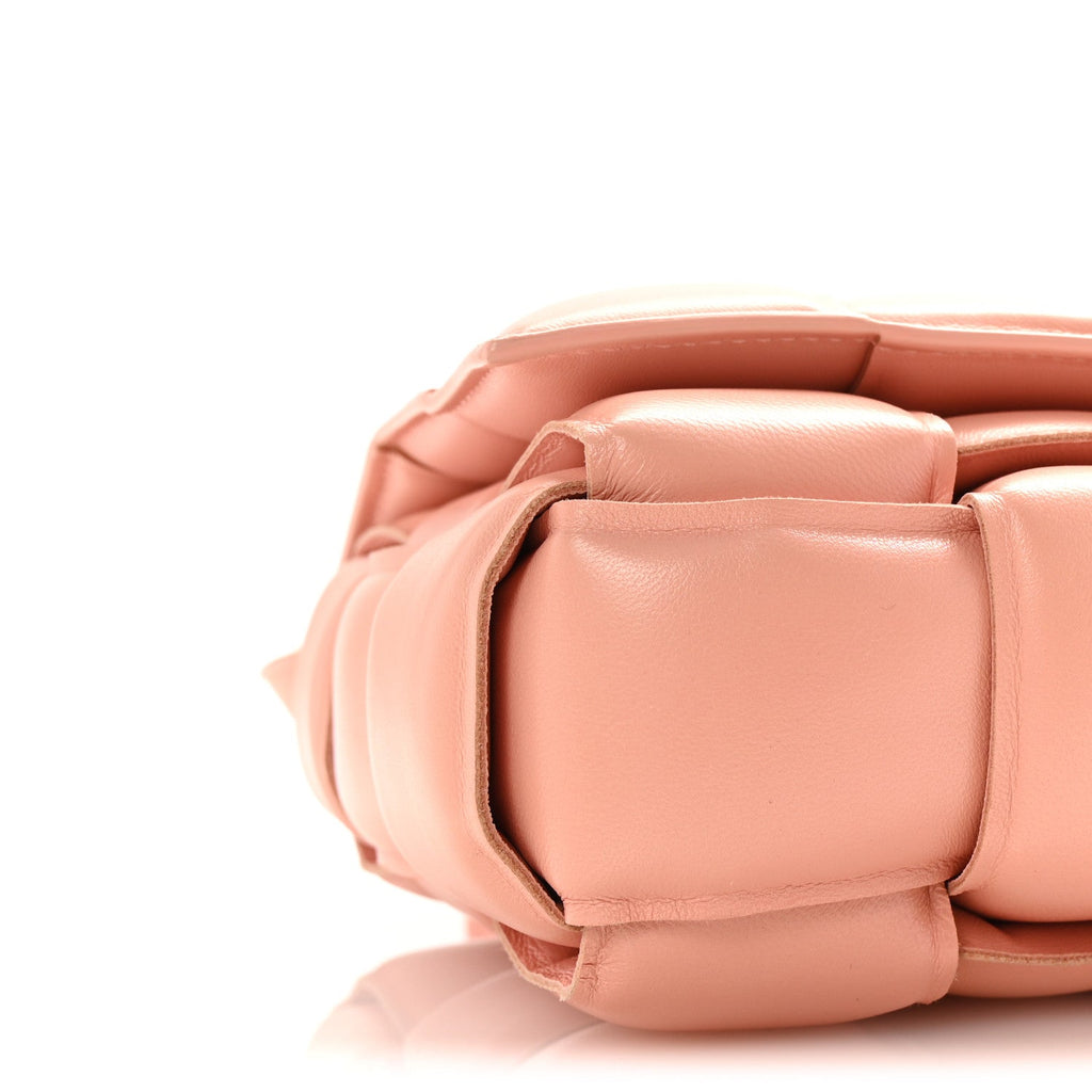 Nappa Maxi Intreccio Padded Cassette Crossbody Bag Peachy