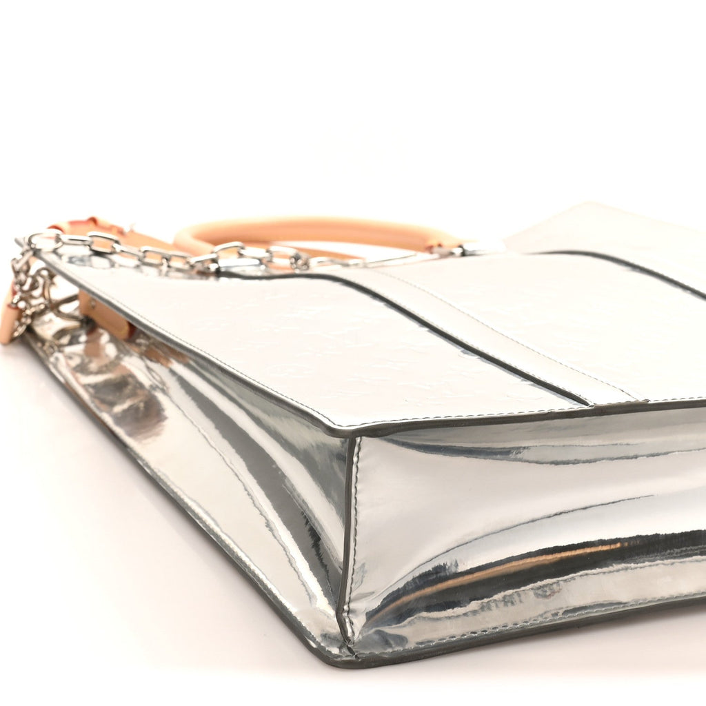 Monogram Mirror Sac Plat NM Silver