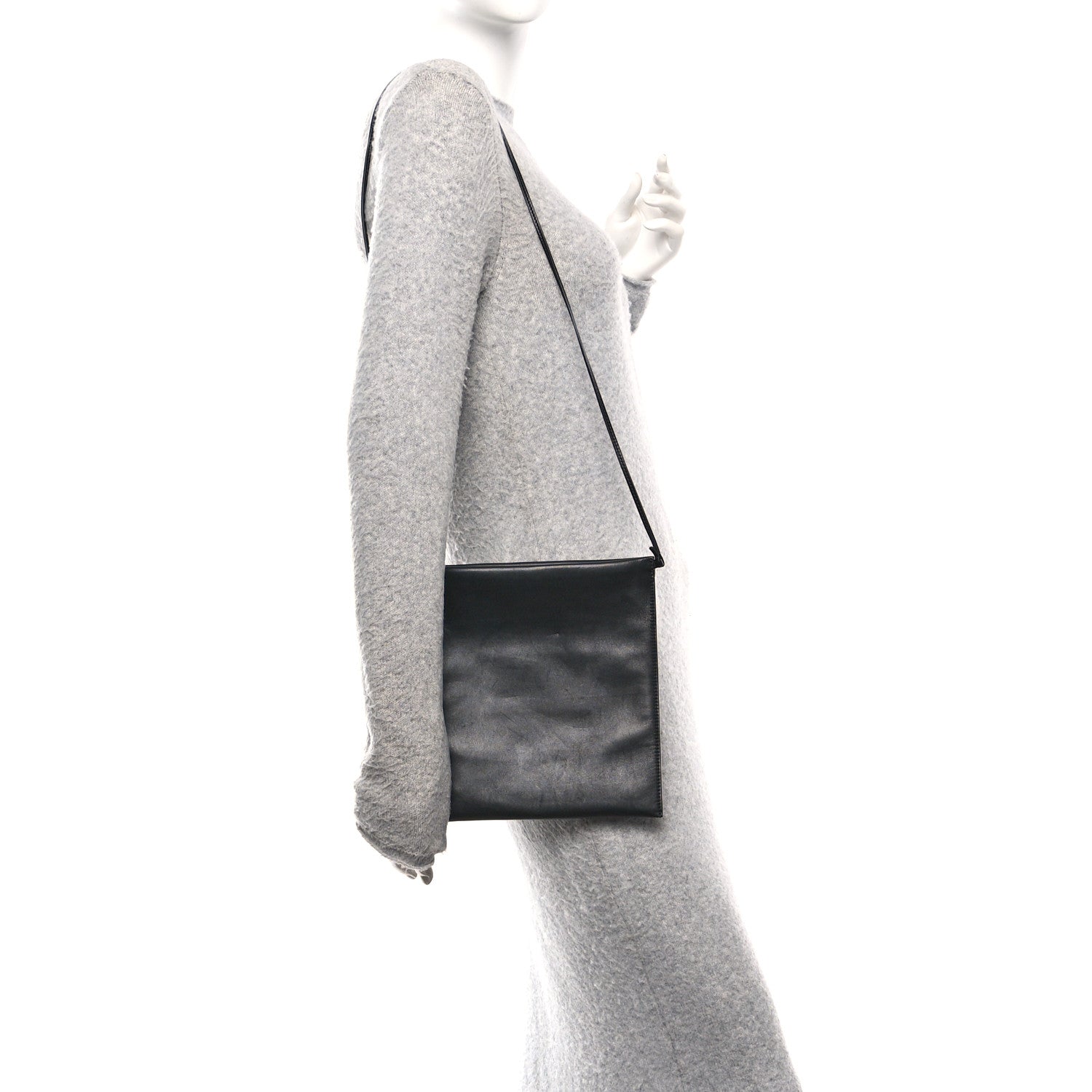 Vegetable Calfskin Medicine Pouch Black