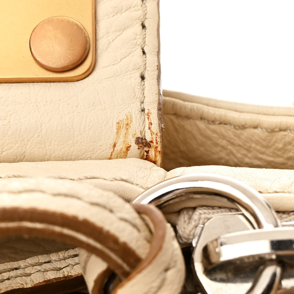 Calfskin Medium Paddington Satchel Ivory
