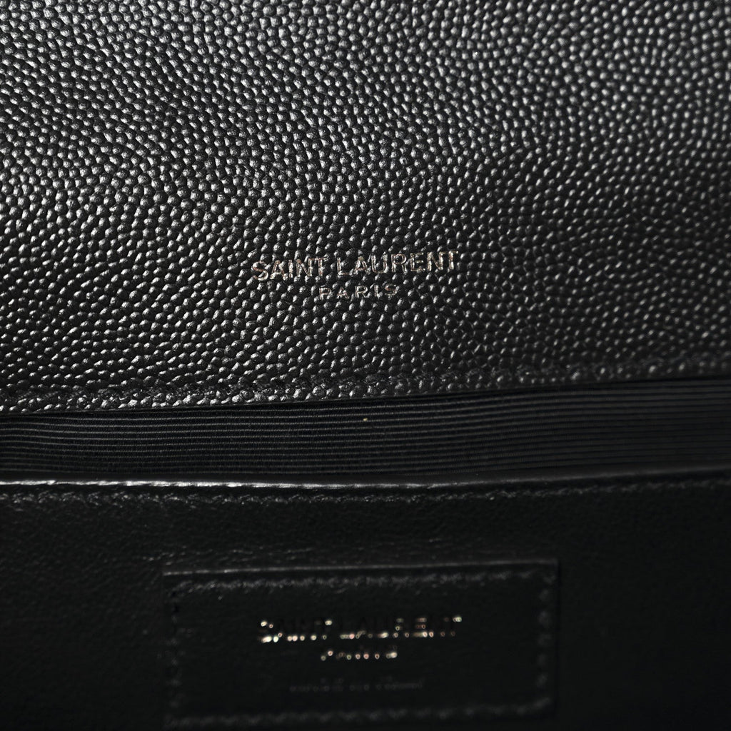 Grain De Poudre Textured Mixed Matelasse Triquilt Medium Monogram Monochrome Satchel Black