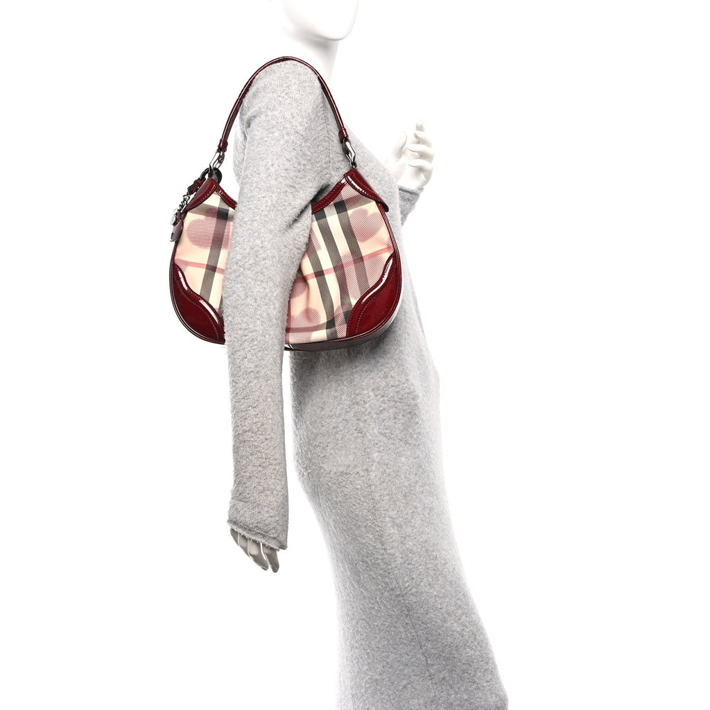 Patent Nova Check Heart Hobo Berry Red