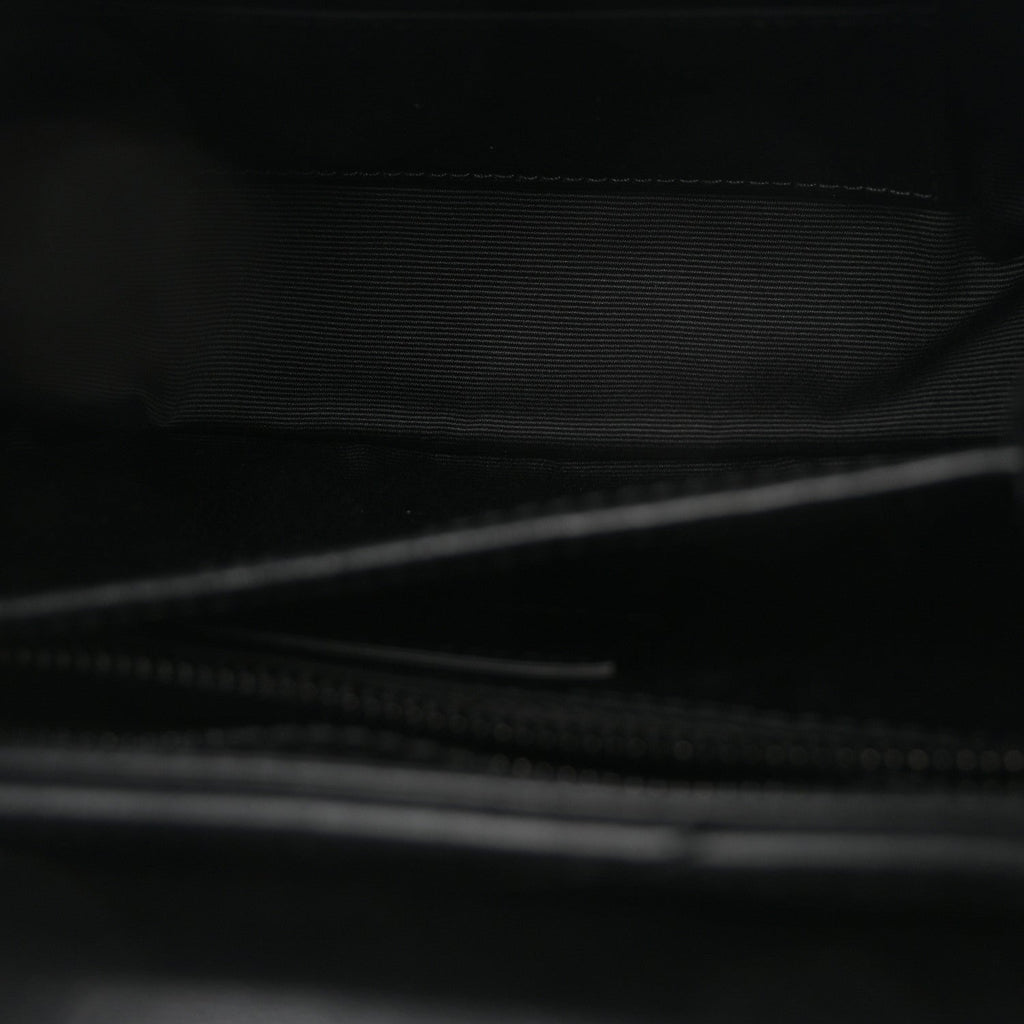 Calfskin Y Quilted Monogram Monochrome Toy Loulou Crossbody Bag Black