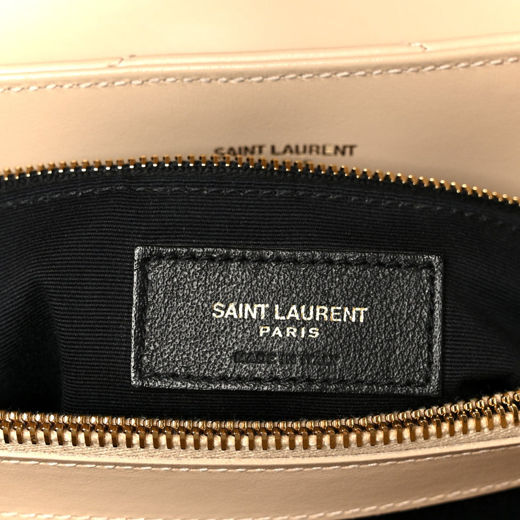 Calfskin Y Quilted Monogram Medium Loulou Chain Satchel Dark Beige
