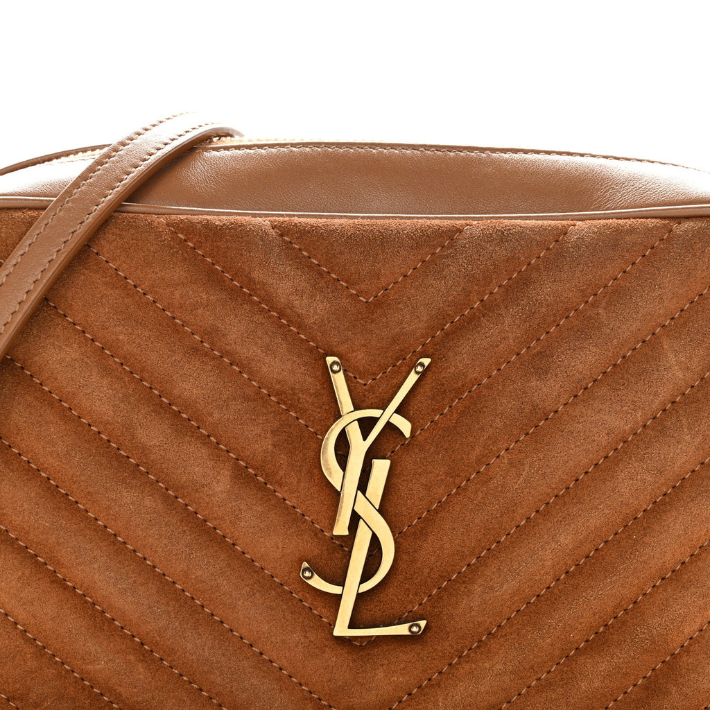 Suede Matelasse Monogram Lou Camera Bag Cinnamon