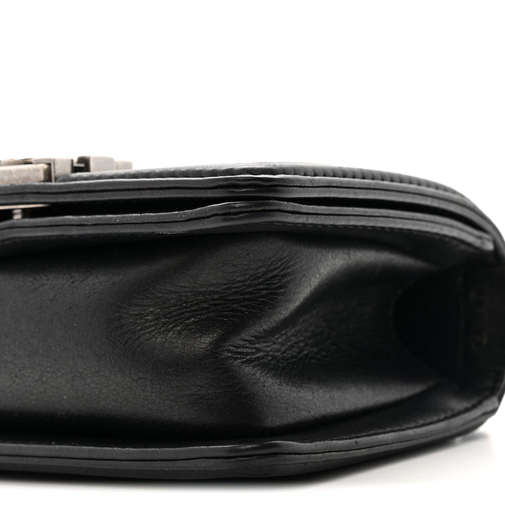 Galuchat Stingray Mini Boy Flap  Black Silver