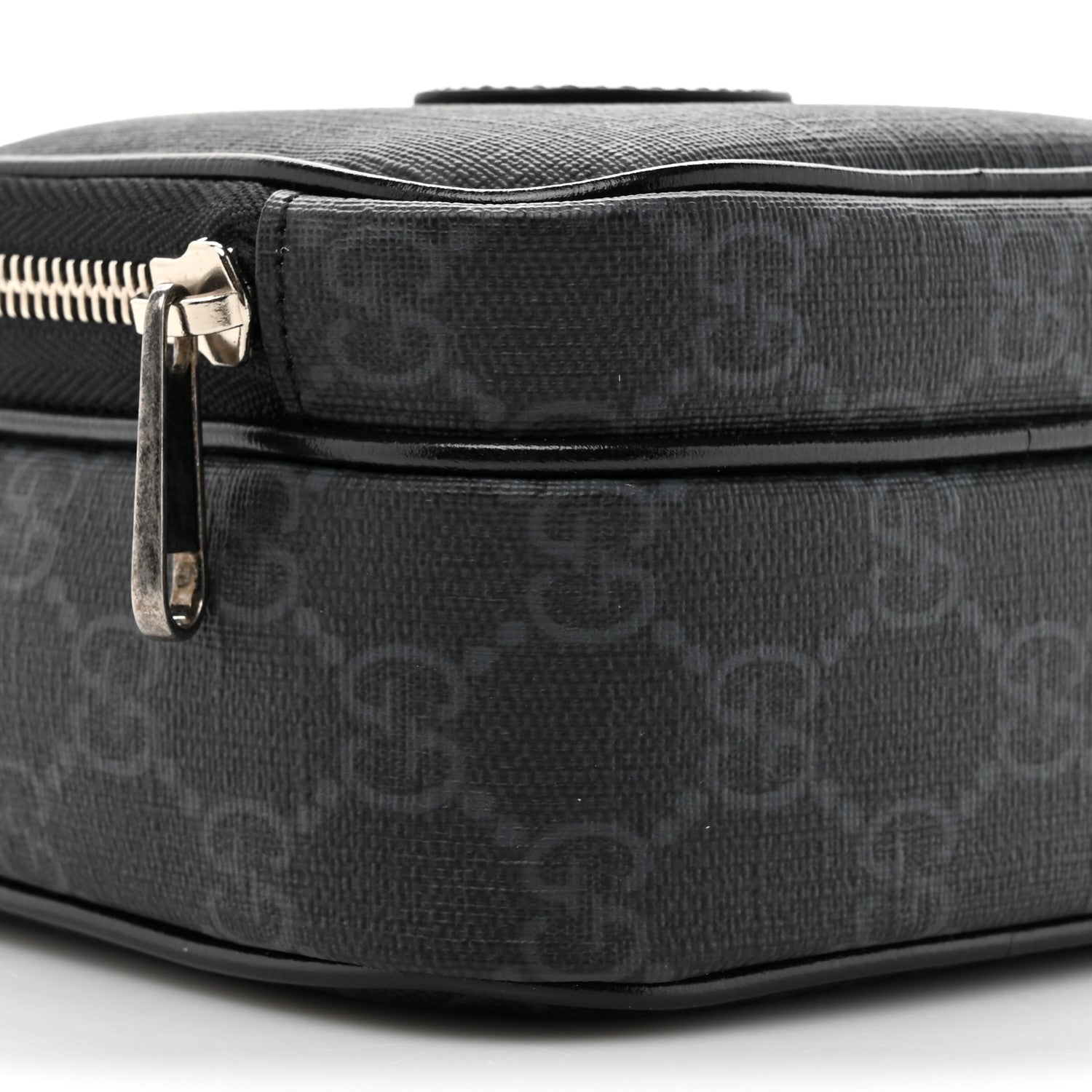 GG Supreme Monogram Azalea Calfskin Mini Retro Interlocking G Bag Black