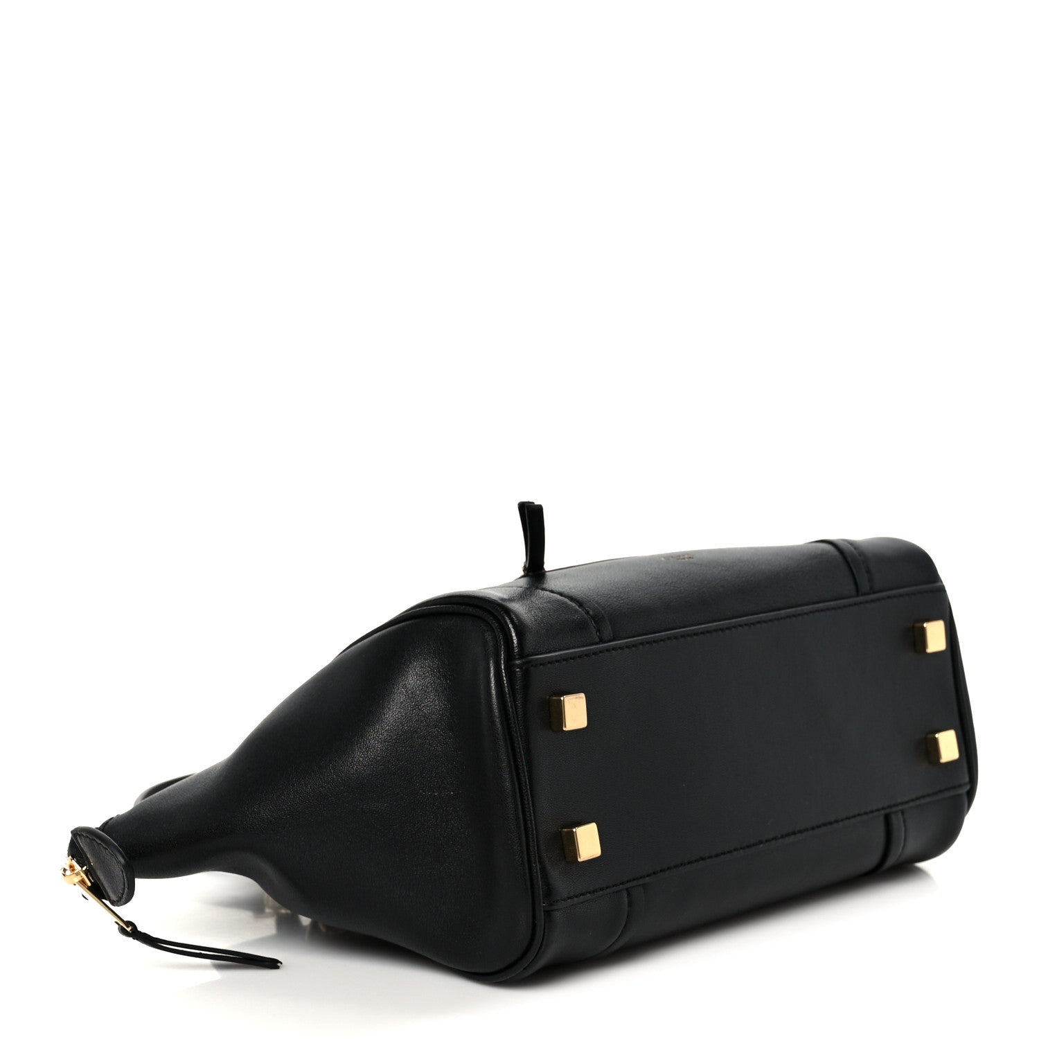 Supple Shiny Lambskin Little New Luggage Black