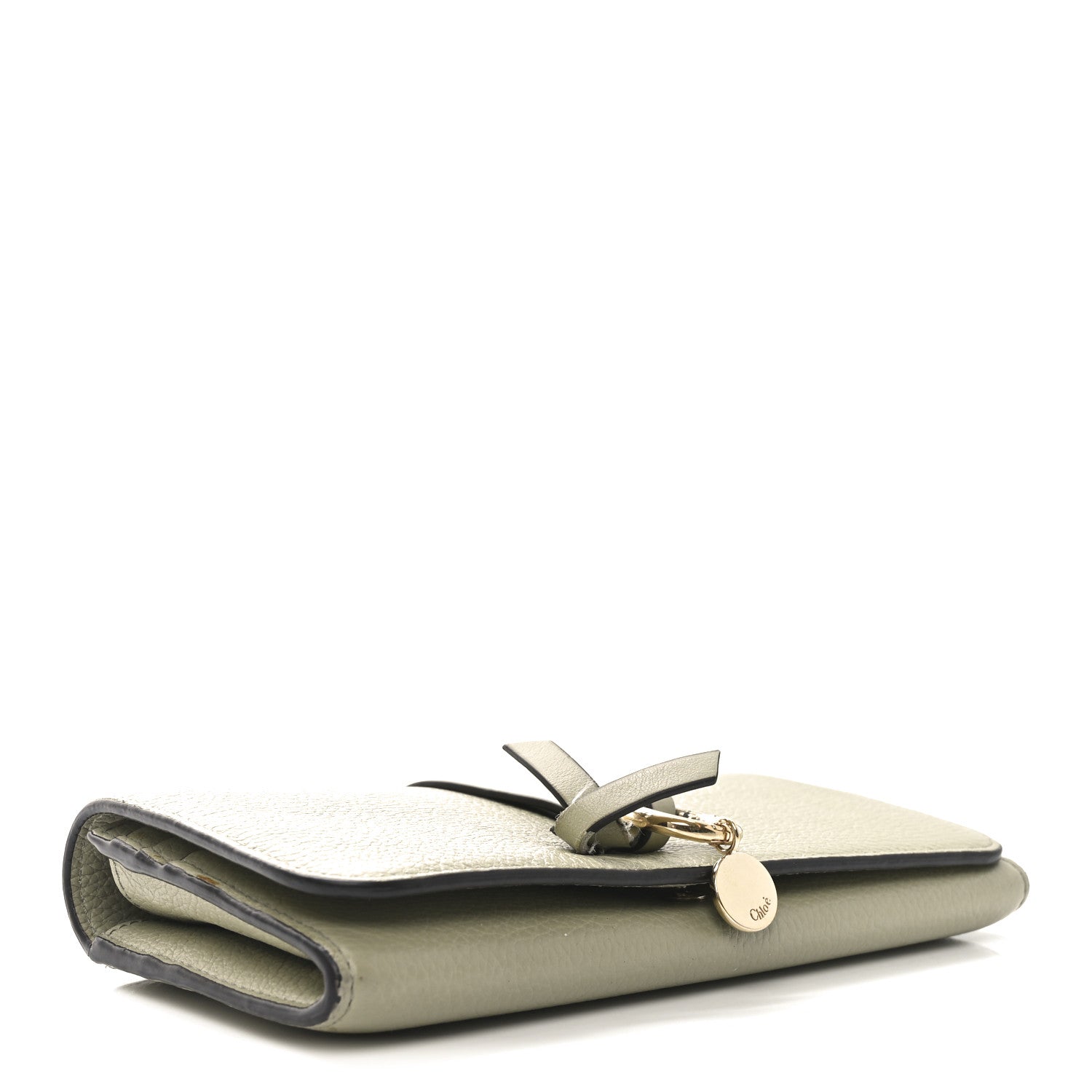 Calfskin Alphabet Long Wallet Sage