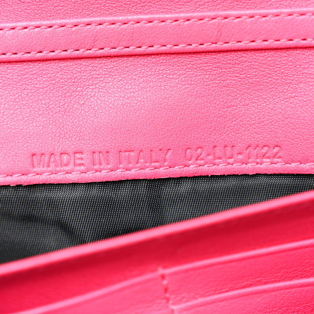 Patent Cannage Miss Dior Chain Wallet Fuchsia
