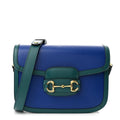 Azalea Calfskin Horsebit 1955 Shoulder Bag Imperial Blue Pavone
