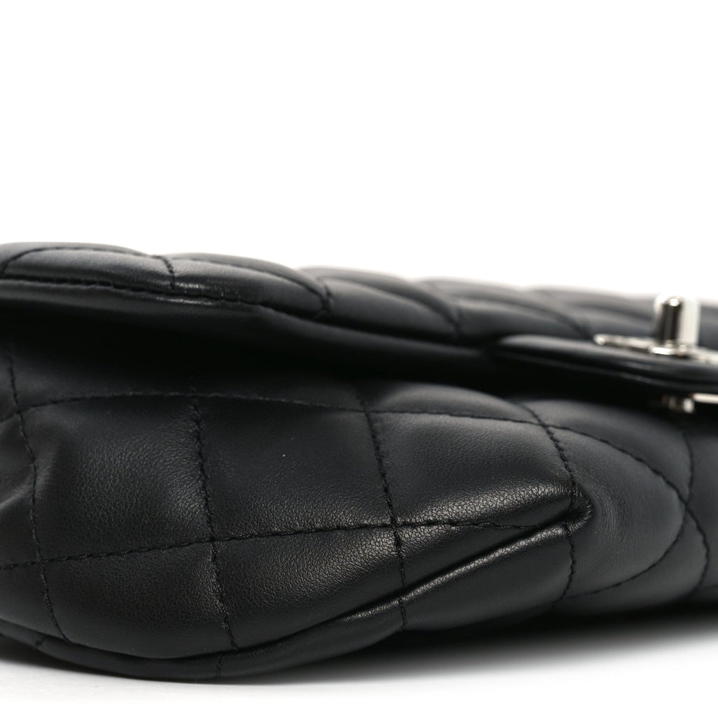 Calfskin Quilted CC Uniform Flap Belt Bag Black