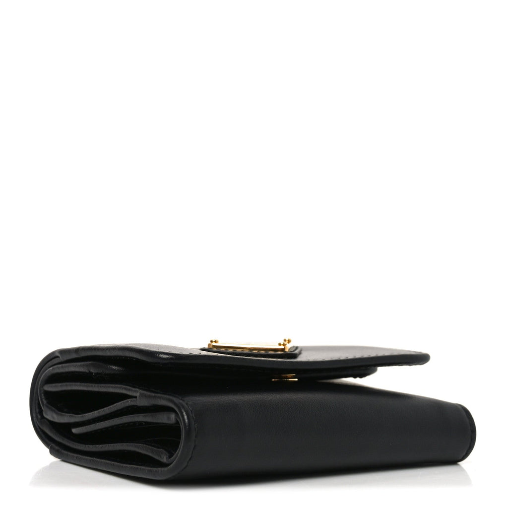 Metal Tri-Fold Compact Wallet Black
