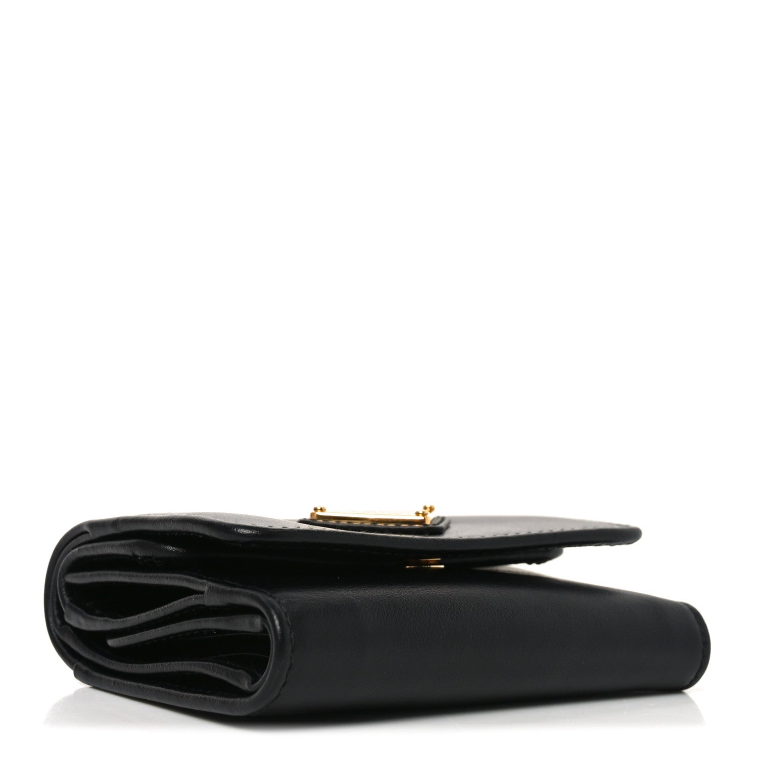 Metal Tri-Fold Compact Wallet Black
