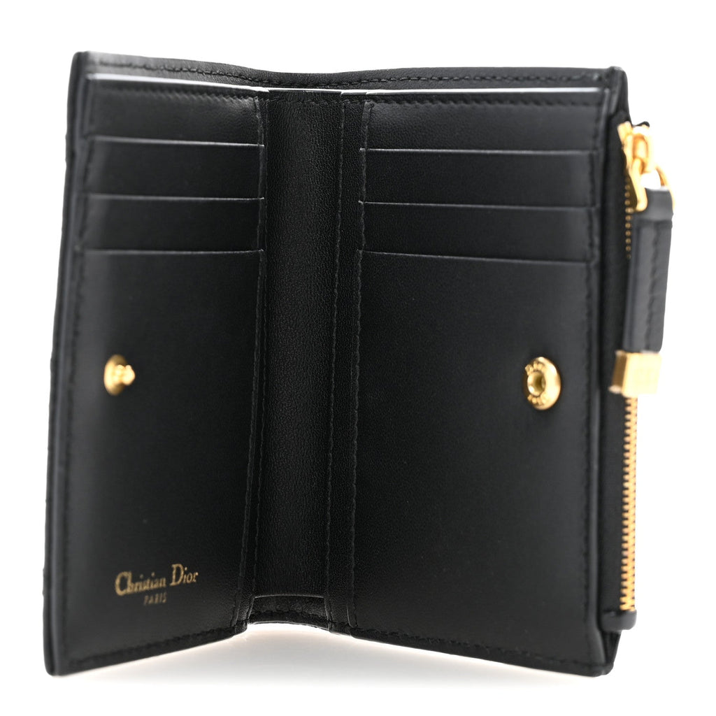 Grained Calfskin Supple Cannage Caro Dahlia Wallet Black