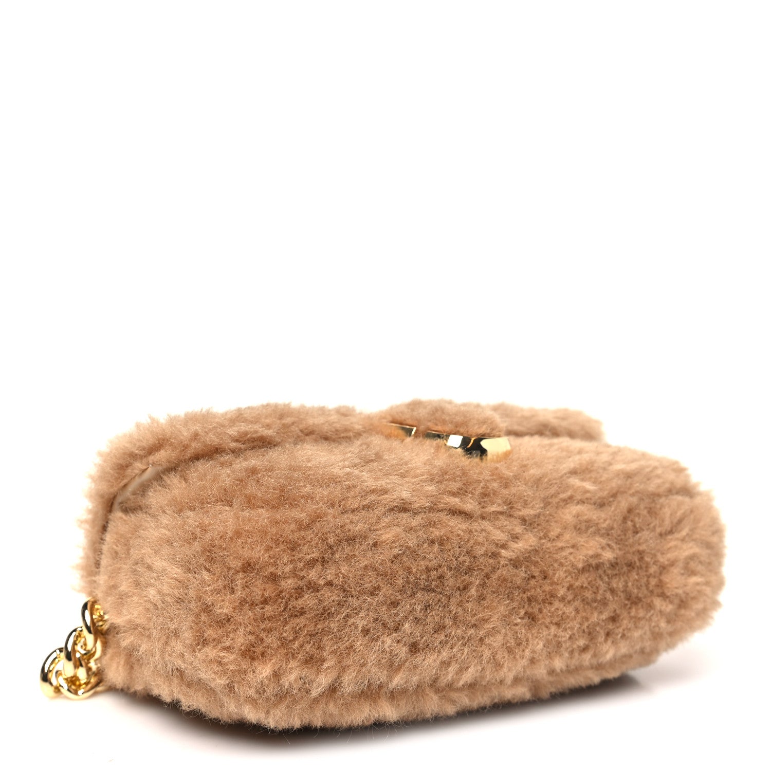 Faux Fur Calfskin Mini The Teddy J Marc Shoulder Bag Camel