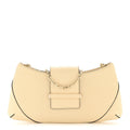 Elaphe Snakeskin Printed Bar Slim Clutch Buttermilk