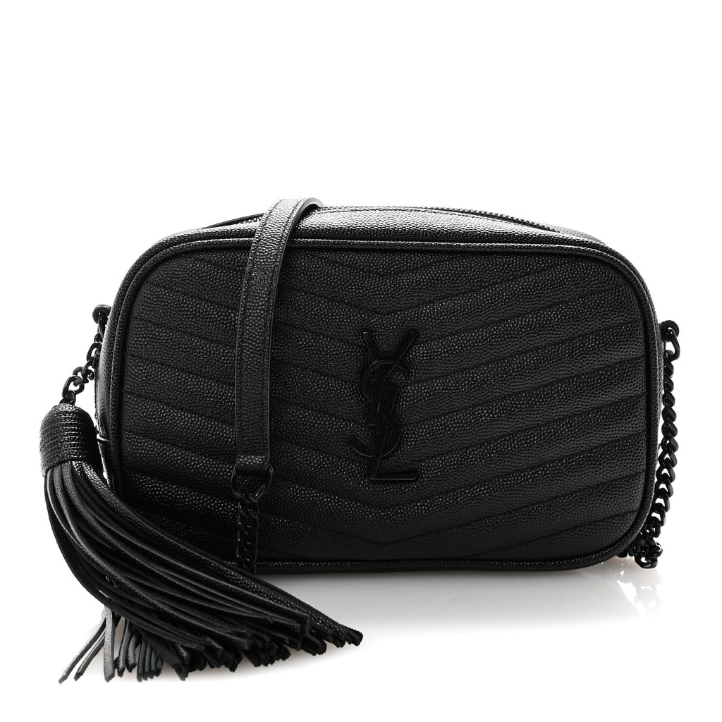 Grain De Poudre Matelasse Monochrome Monogram Mini Lou Camera Bag Black