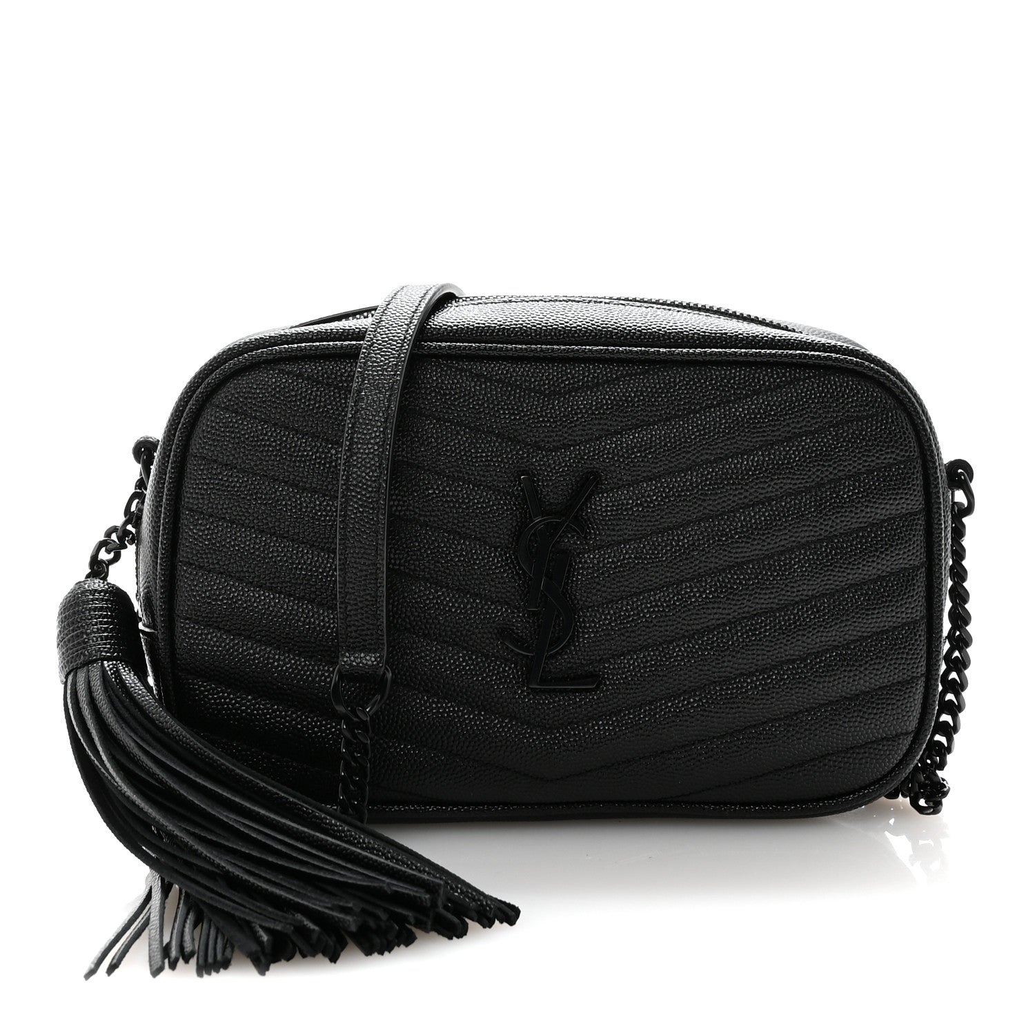 Grain De Poudre Matelasse Monochrome Monogram Mini Lou Camera Bag Black