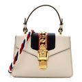 Calfskin Mini Sylvie Top Handle Bag White