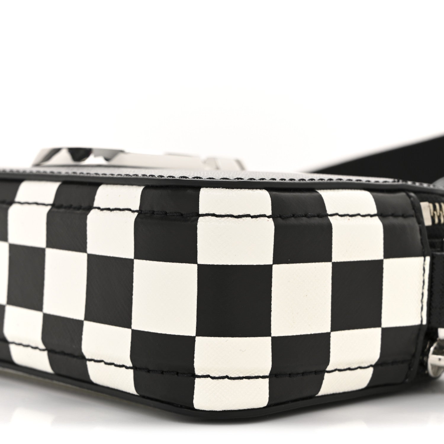 X Bloomingdales 150th Anniversary Saffiano Small Snapshot Camera Bag Black White