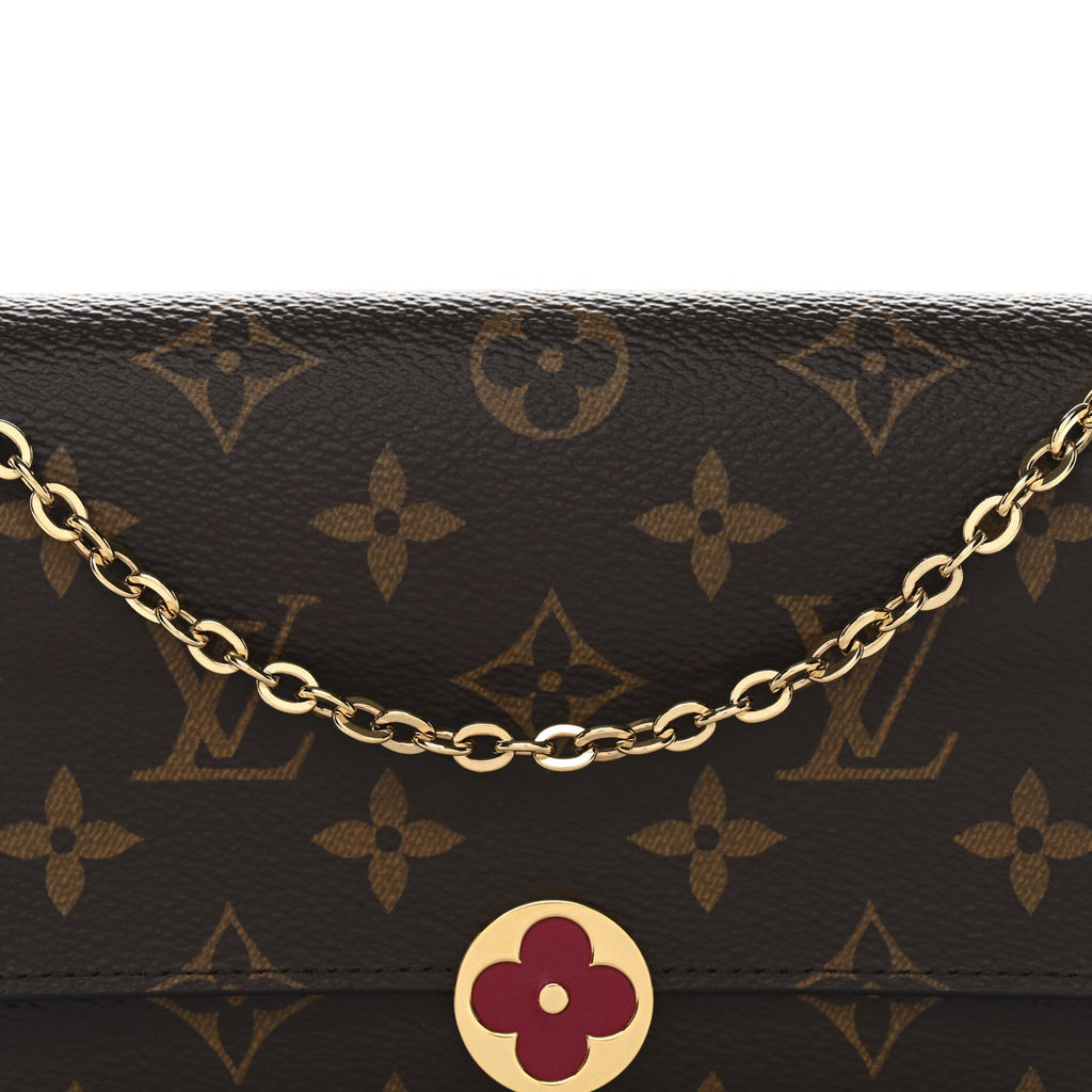 Monogram Flore Chain Wallet Fuchsia