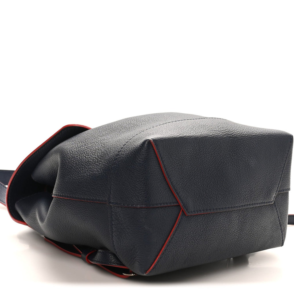 Soft Calfskin Lockme Backpack Marine Rouge