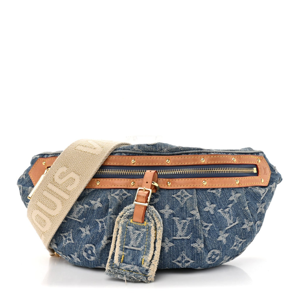 Monogram Denim High Rise Bumbag Blue