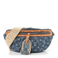 Monogram Denim High Rise Bumbag Blue