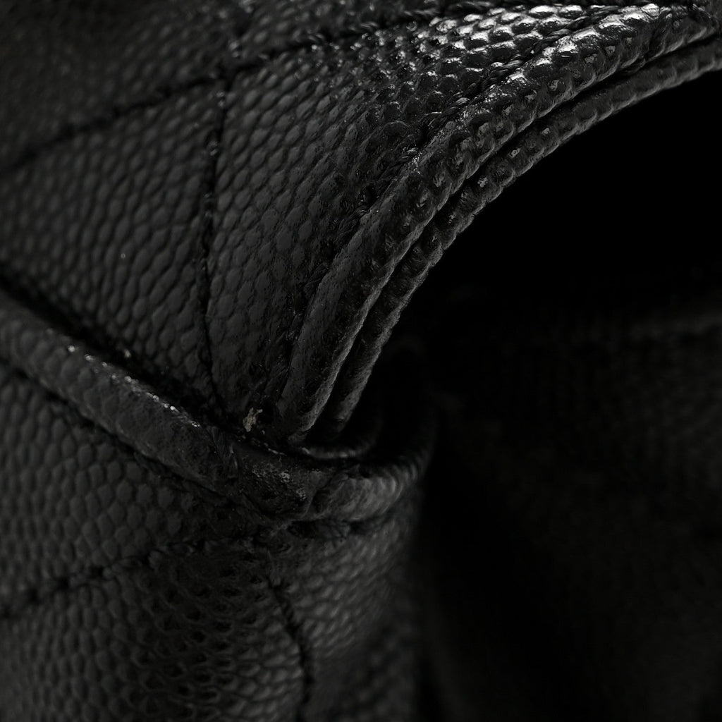 Caviar Quilted Mini Coco Handle Flap Black