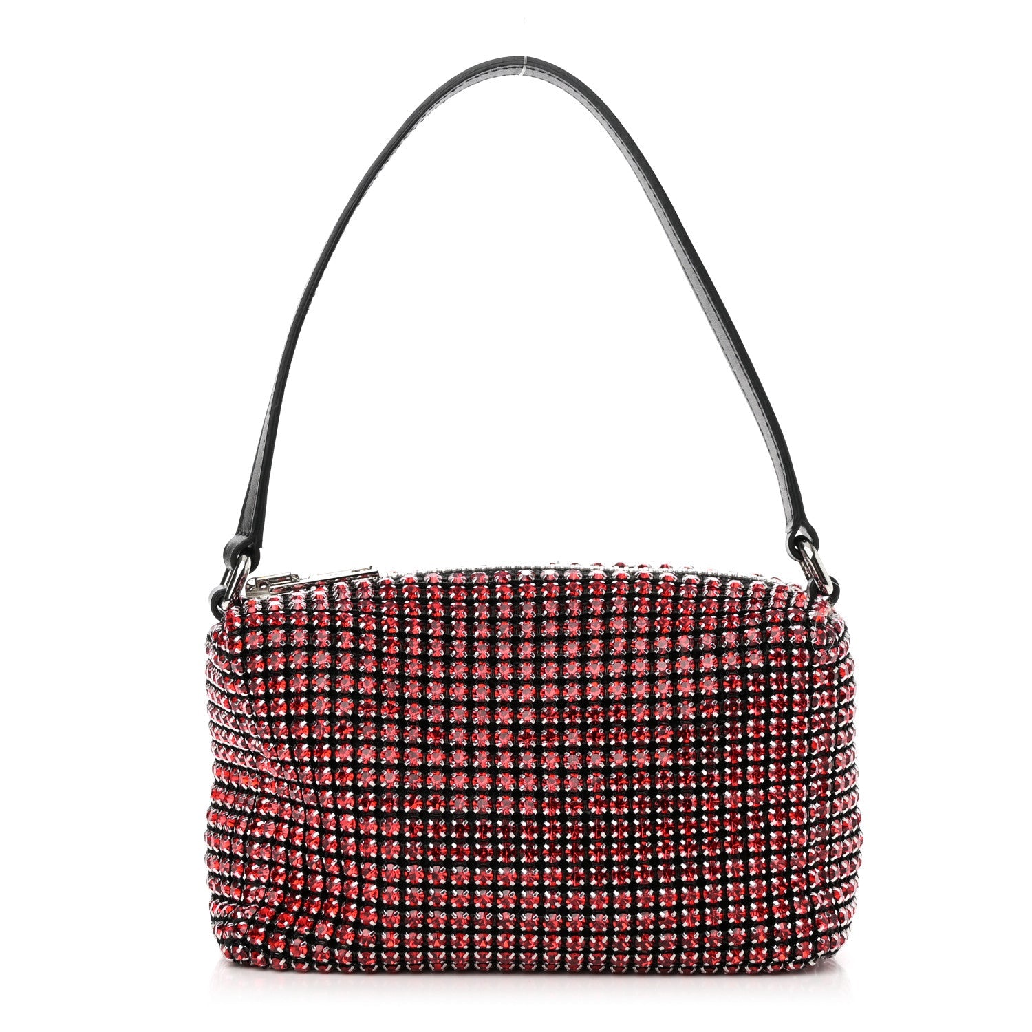 Mesh Crystal Rhinestone Mini Heiress Pouch Red
