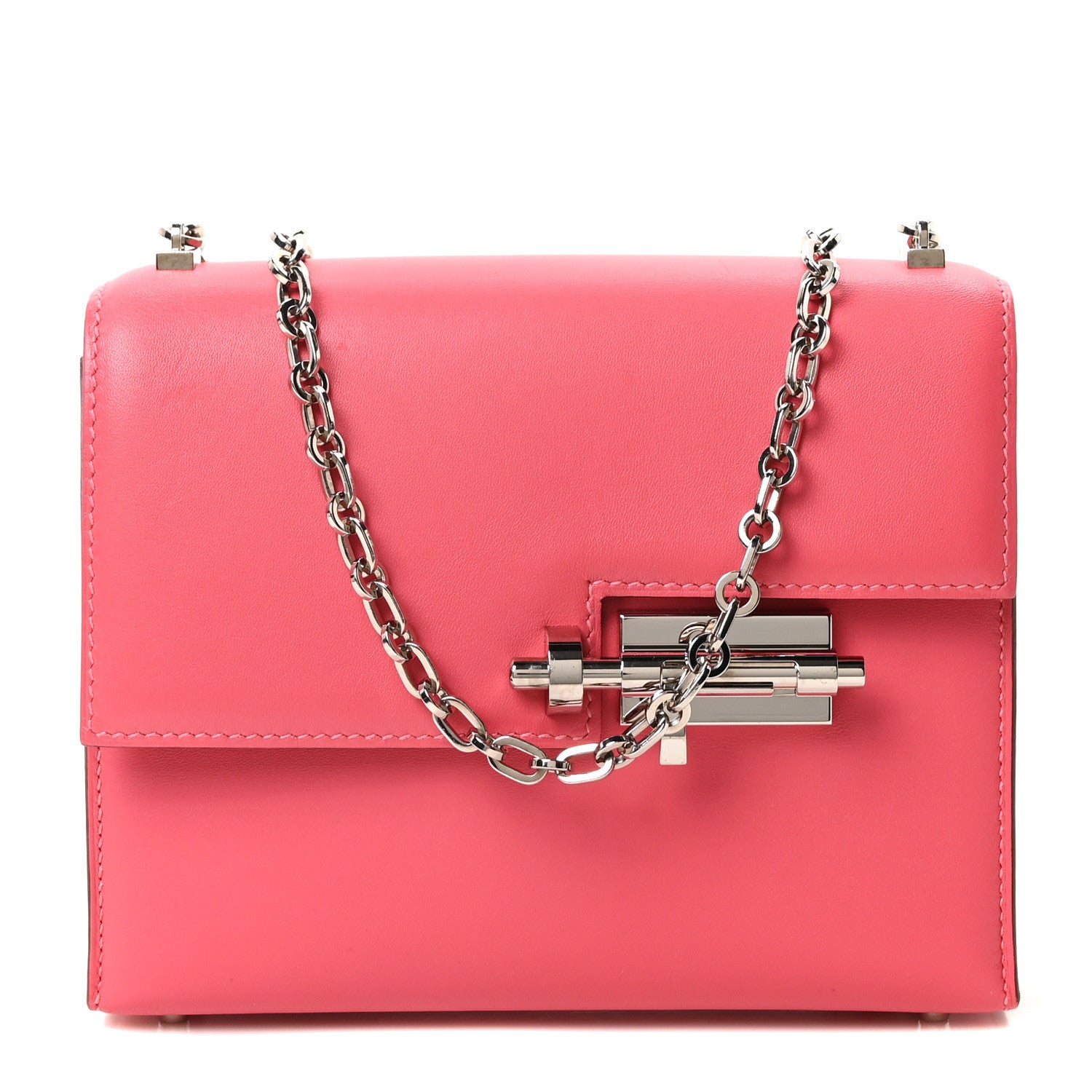 Tadelakt Mini Verrou Chaine Bag Rose Lipstick