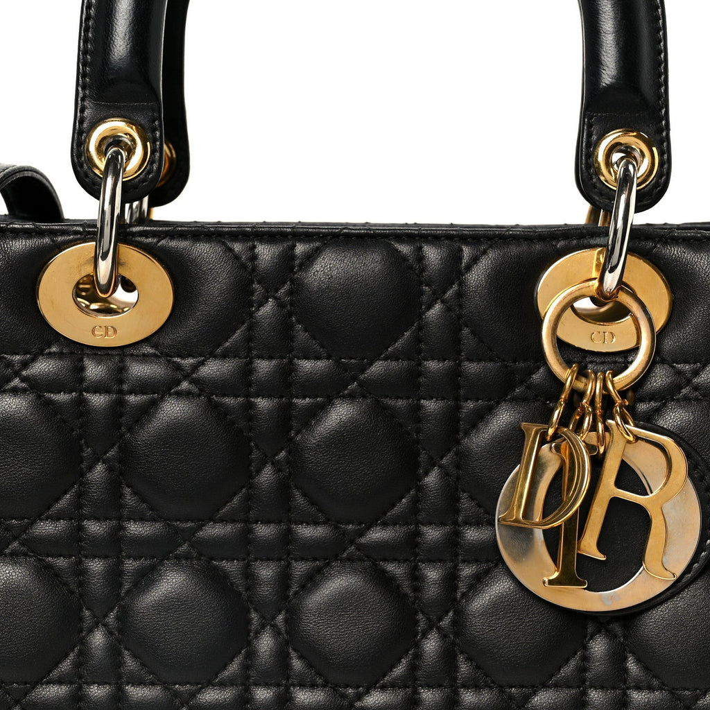 Lambskin Cannage Medium Lady Dior Black