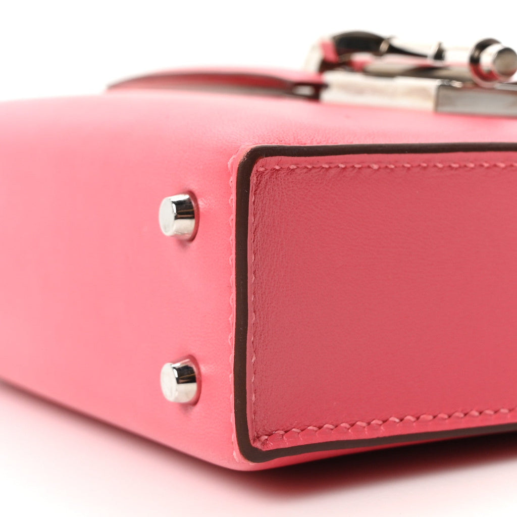 Tadelakt Mini Verrou Chaine Bag Rose Lipstick
