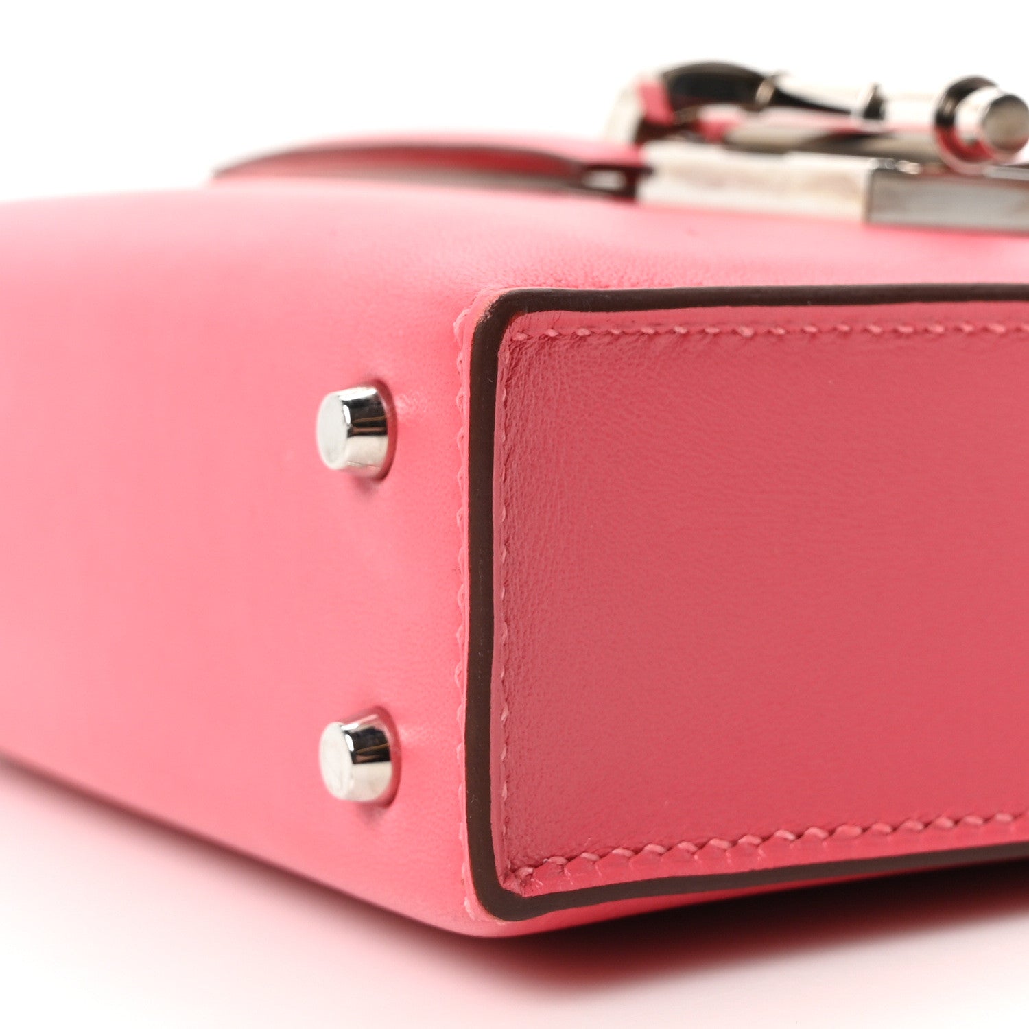 Tadelakt Mini Verrou Chaine Bag Rose Lipstick
