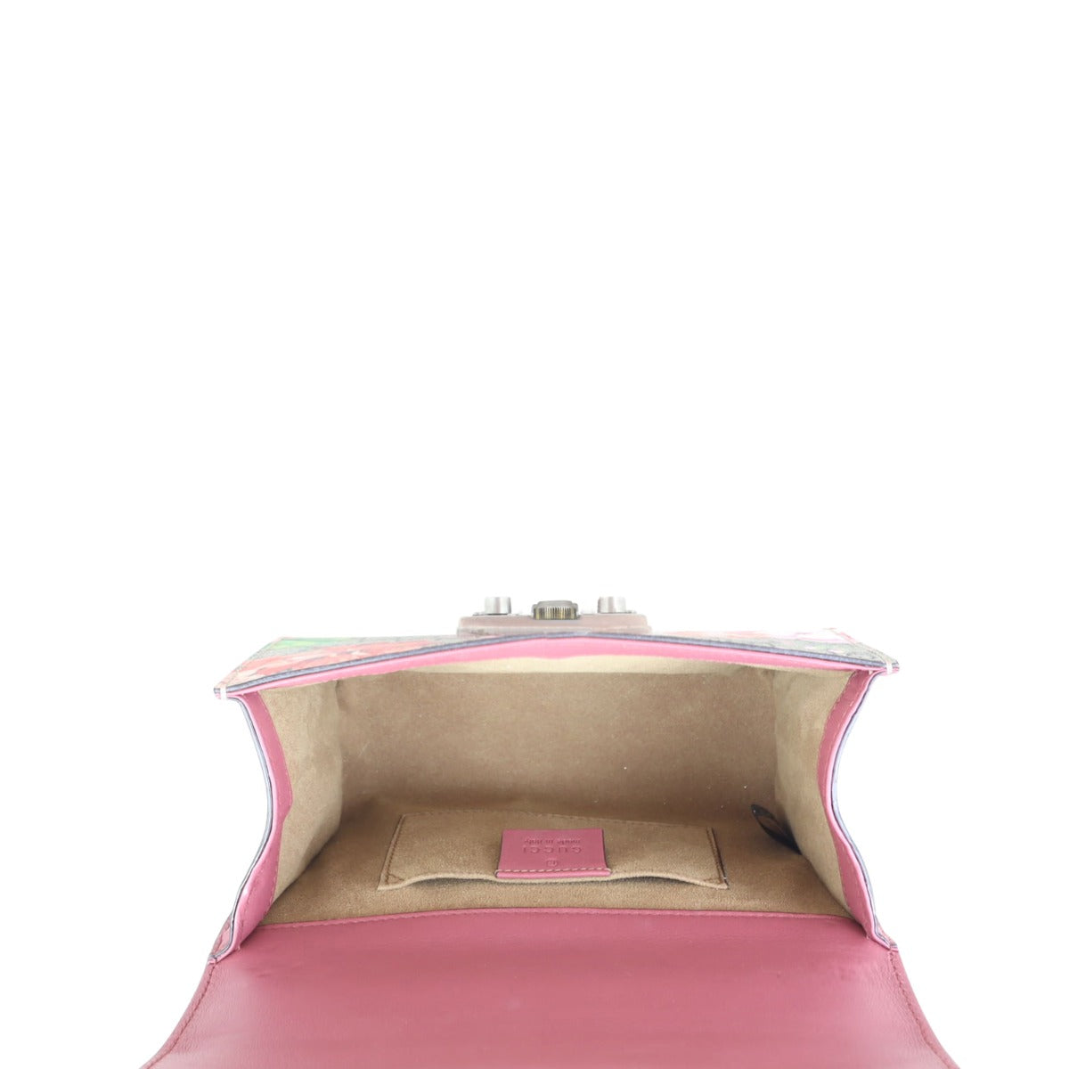 Gucci GG Supreme Blooms Padlock Small Shoulder Bag
