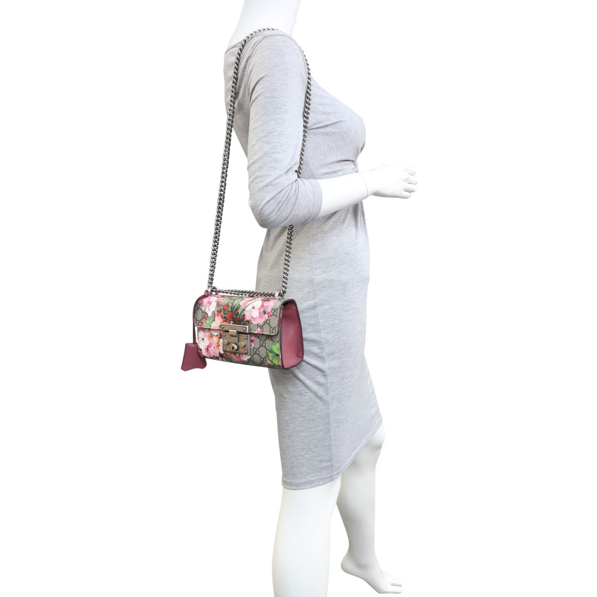 Gucci GG Supreme Blooms Padlock Small Shoulder Bag