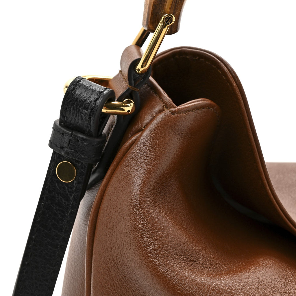Softy Wonka Textured Dollar Calfskin Medium Diana Shoulder Bag Cuir Black