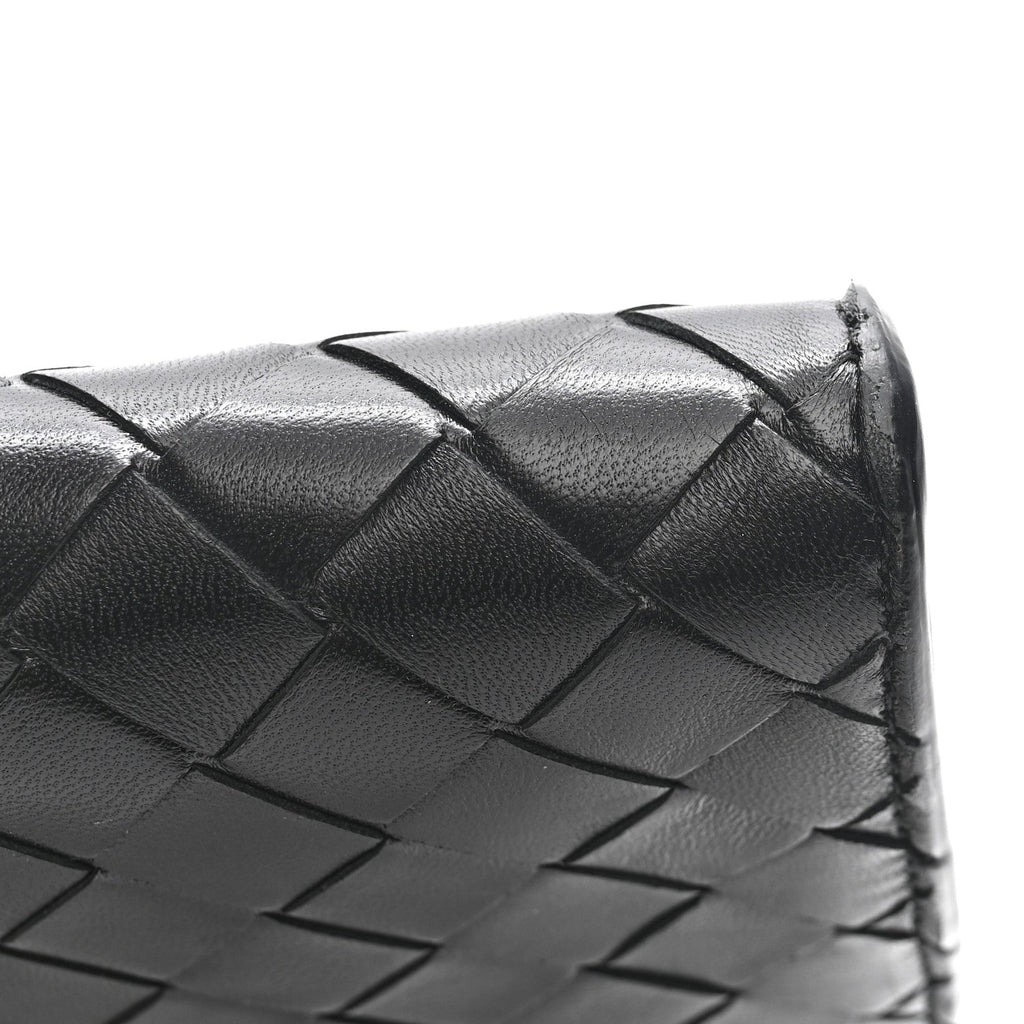 Nappa Intrecciato Long Andiamo Top Handle Clutch Black
