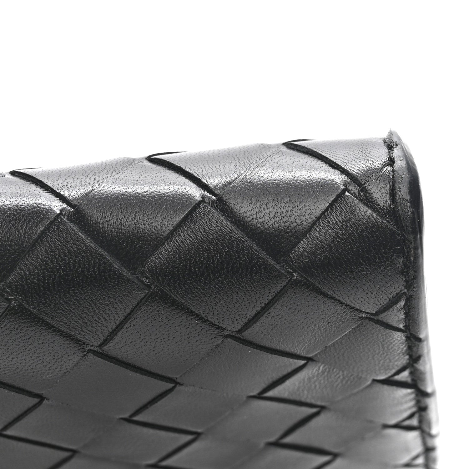 Nappa Intrecciato Long Andiamo Top Handle Clutch Black