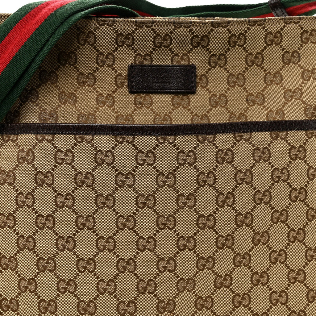 Monogram Web Medium Flat Messenger Bag Brown