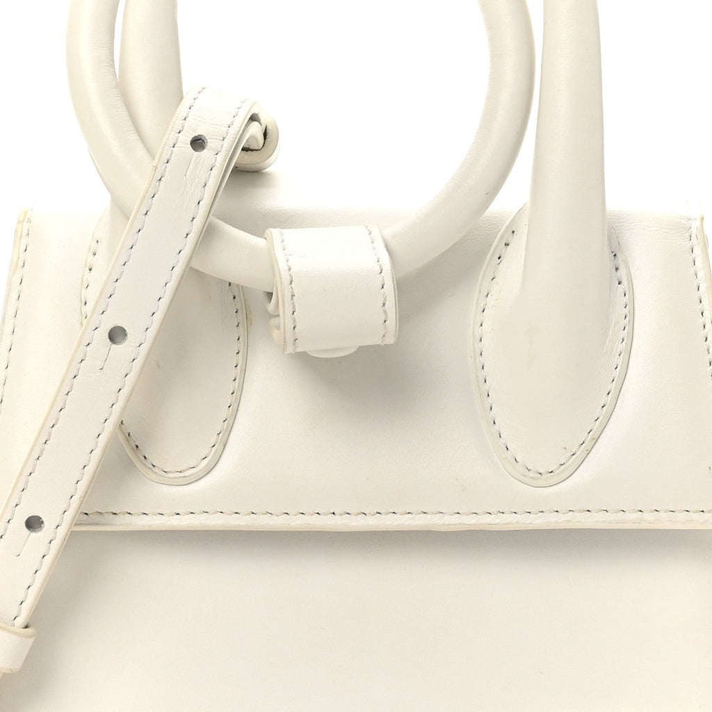 Smooth Calfskin Le Chiquito Noeud White
